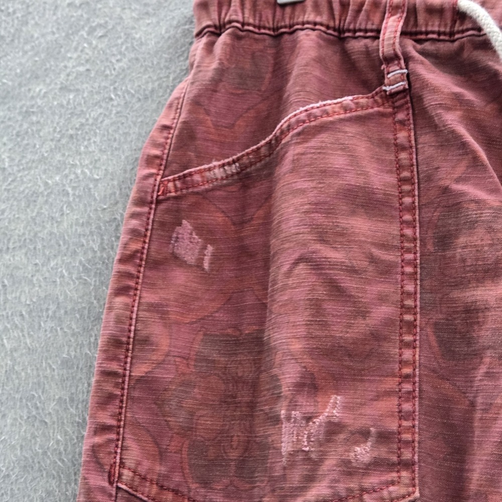 Pilcro Anthropologie Women Pants M Red Floral Trailblazer Jogger Distressed 27" - Picture 9 of 16